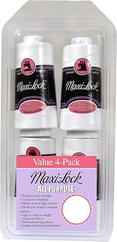 Maxi-Lock All-Purpose Serger Thread, 4 x 3,000 yd, White