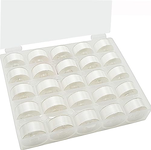 New brothread Size A (SA156) Prewound Bobbins, White (25)